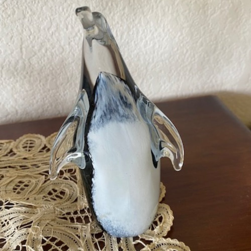 Vintage Mid Century * FM Konstglas Ronneby Sweden Art Glass * PENGUIN * signed